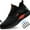 Black, variant on Men's Lightweight Steel - Toe Work Sneakers - Comfortable Slip - On for Construction & Industrial Use, in Black - Red