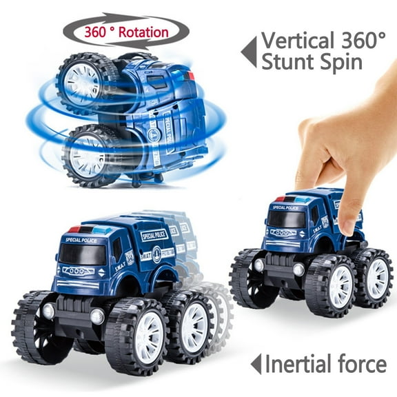 Gifts for Kids! Fwttom Toy Cars, Printing Frictional Toy Car Children Shock Absorbing Off-Road Vehicle Toys 360° Rotating Drift Stunt-Country Toy Car