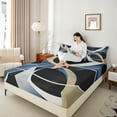 thumbnail image 4 of Manfei Modern Minimalst Bed Sheets for Adult, Circle Stripes Ombre King Sheets, Abstract Geometric Sheet Set, Luxury Bedroom Decor, 4 Pieces, 4 of 7