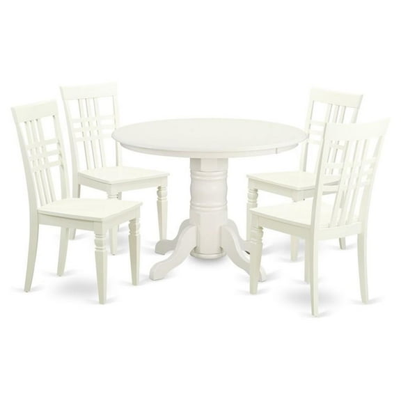 Atlin Designs 5-piece Wood Dinette Table Set in Linen White