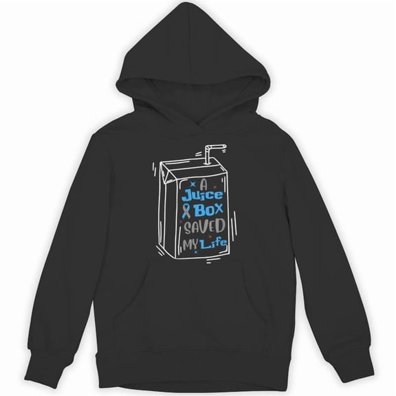 A Juice Box Saved My Life Funny Diabetes Awareness T1d Warrior Support Gift Hoodie, for men & women, up to size 5XL