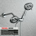 thumbnail image 6 of sumerain Rain Shower Head 2-in-1 Combo, 8 Settings High Pressure Modern Shower Heads with Adjustable Handheld Spray, Chrome, 6 of 11
