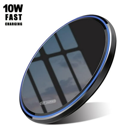 Wireless Charger Thin Aviation Aluminum Qi-Certified 10W Max Fast Wireless Charging Pad Compatible with iPhone 12/12 Mini/12 Pro/SE 2020/11 Pro Samsung Galaxy S21/S20/Note 10(No AC Adapter)