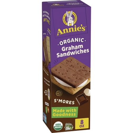 Annie's Organic Graham Sandwich Cookies, S'mores, 12 Count, 8 oz