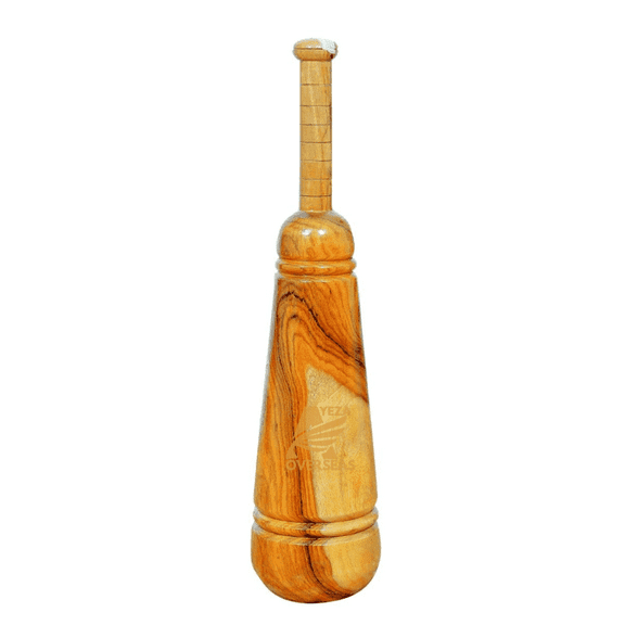 Wooden Mugdar, Indian Club Exercise Equipment, Natural Wood, Oval Shape 02 Kilograms)