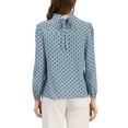 thumbnail image 4 of INSPIRE CHIC Women's Polka Dots Back Bow Tie Long Sleeve Leisure Blouse M Light Blue, 4 of 8