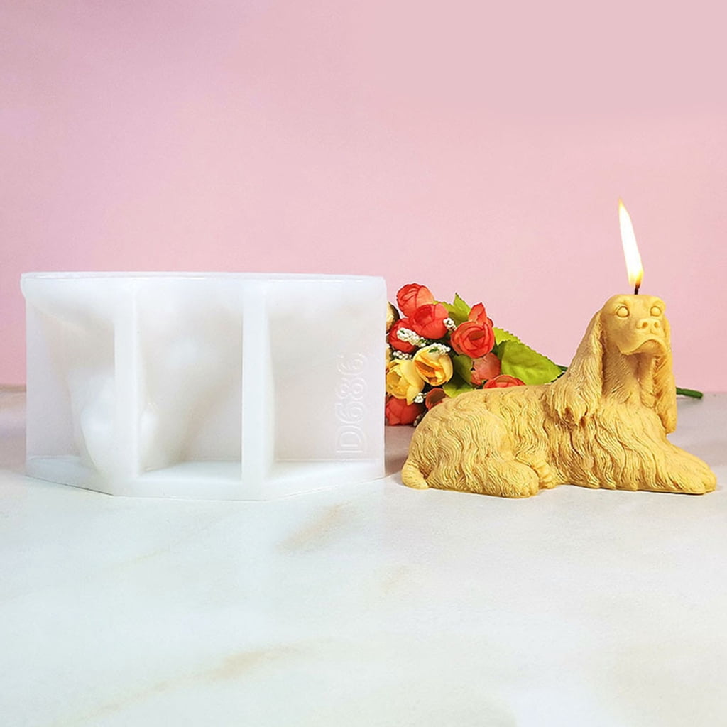 Aurgiarme Silicone Candle Mold 3D Dog Shape Room Decors Molds Handmade Art Supplies Silicone Texture for Crafting and Decors