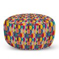thumbnail image 1 of Geometric Ottoman Pouf, Colorful Rhombuses Repetition Modernistic Lozenges Art Contemporary Vibes, Decorative Soft Foot Rest with Removable Cover Living Room and Bedroom, Multicolor, by Ambesonne, 1 of 3