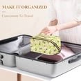 thumbnail image 3 of FORMRS Makeup Bag Travel Cosmetic Organizer for Women Fold Flat Zipper Pouch with Handle, Green Flowers Pattern, 3 of 8