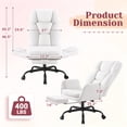 thumbnail image 4 of Homall Office Chair, Teddy Plush Ergonomic Criss Cross Desk Chair with Adjustable Armrests, Swivel Vanity Chair Comfy Computer Chairs, White, 4 of 8
