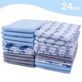 thumbnail image 3 of Viviland 24-Pack 9"x9" Light Blue Whale Baby Washcloths, Soft Super Absorbent Unisex for Sensitive Face & Body Skin, 3 of 6