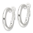 thumbnail image 2 of Diamond2Deal 925 Sterling Silver 25.5x4mm Omega Back Round Hoop Earrings for Women (L- 1.01 inch, W- 1.01 inch), 2 of 6