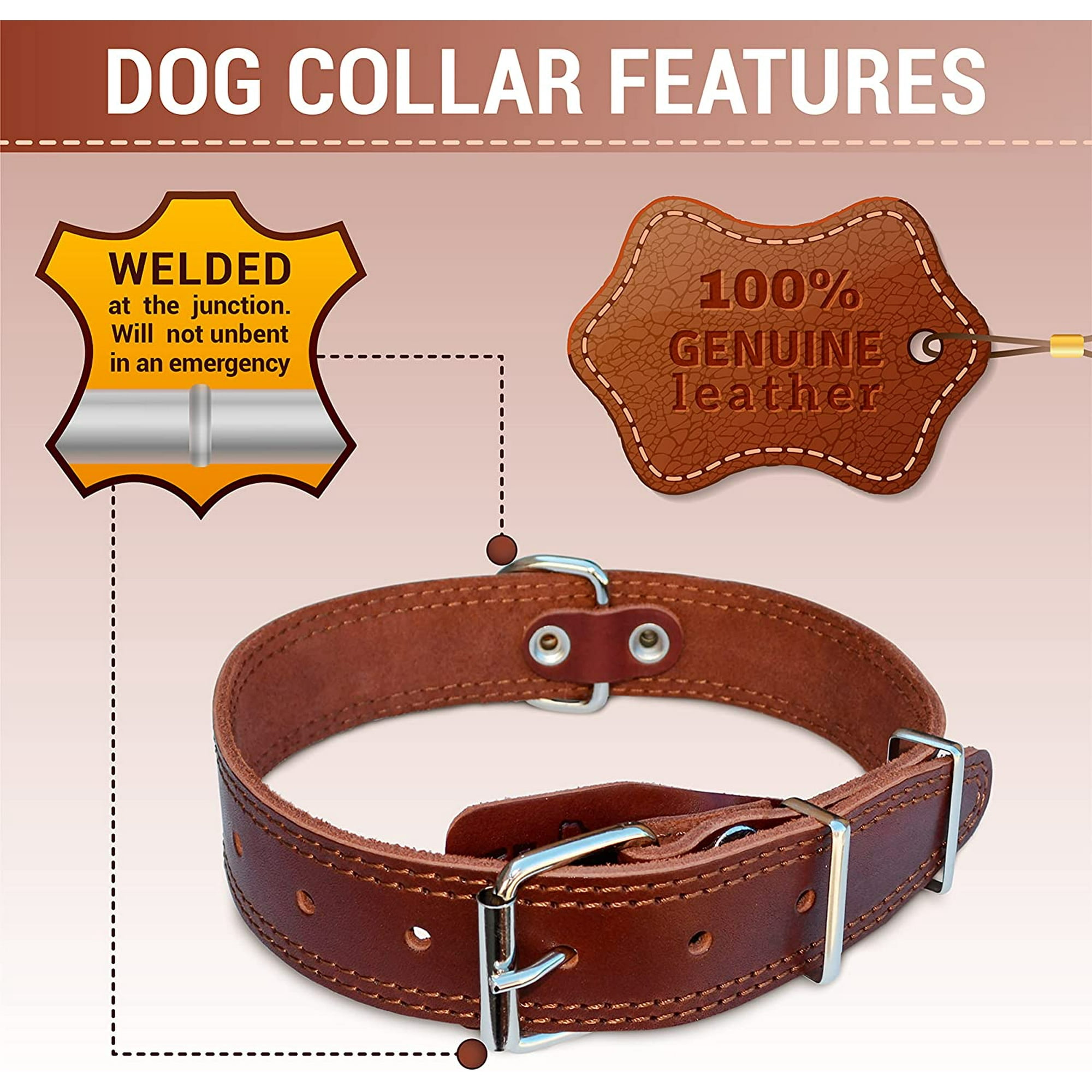 Genuine leather collar hotsell