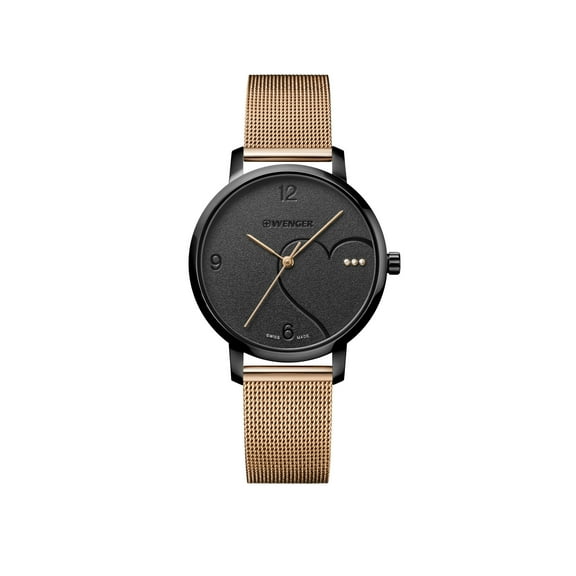 Wenger Swiss Army Ladies 01.1731.114 Metropolitan Donnissima Black Dial Watch 38 mm MSRP $245