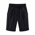thumbnail image 5 of pitrice Shorts Courts Taille Élastique Shorts Amples Femme Tenues d'Été, Noir, 3TG, 5 of 5