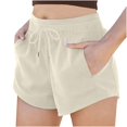 thumbnail image 2 of Plebaso Womens Sweat Shorts High Waist Drawstring Lounge Shorts with Pockets Summer Casual Workout Shorts, 2 of 7