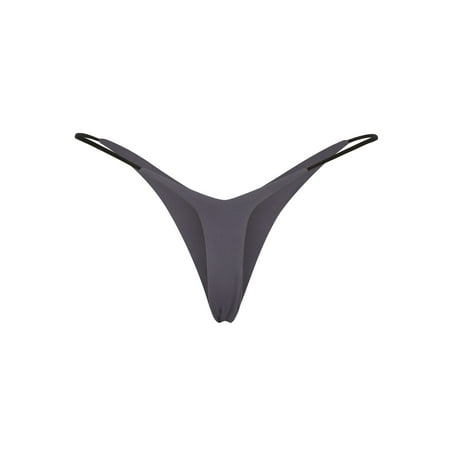 

Odeerbi Thong Underwear for Women Sexy G-string Pants Low Double Layer Bikini Gray