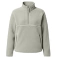 thumbnail image 7 of Hurxie Women’s Quarter Zip Fleece Pullover Fuzzy Sherpa Jacket Half Zip Mockneck Sweatshirt Jacket,Long Sleeve Cozy Layering Tops,Fuzzy Outfits, 7 of 7