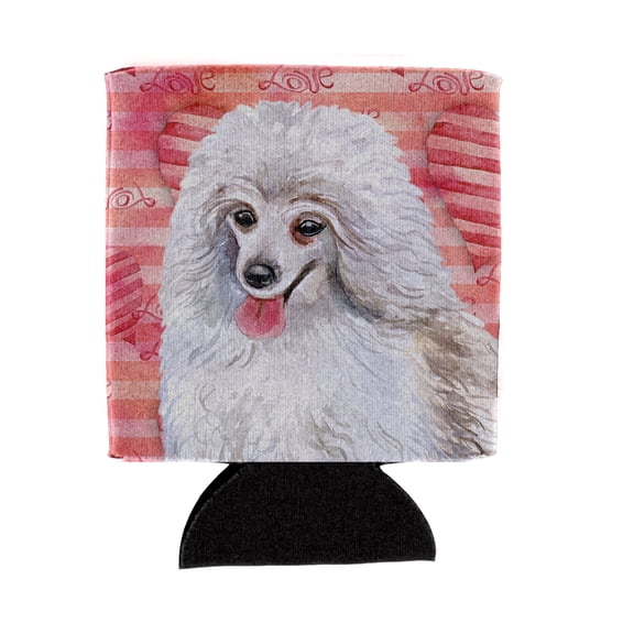 Carolines Treasures BB9770CC Medium White Poodle Love Can or Bottle Hugger  Can Hugger multicolor
