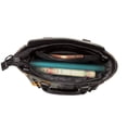 thumbnail image 5 of Lsque Black Cat in Wildflowers Pattern Leather Rivet Shoulder Bag – Elegant Genuine Leather & Microfiber PU Crossbody with Detachable Adjustable Strap, 5 of 5