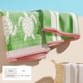 thumbnail image 5 of 100% Cotton Jacquard 2 Pack 30" x 60" Printed Beach & Pool Towels (Green/White Turtles & Stripes, 2 Pack- 30" x 60")., 5 of 6