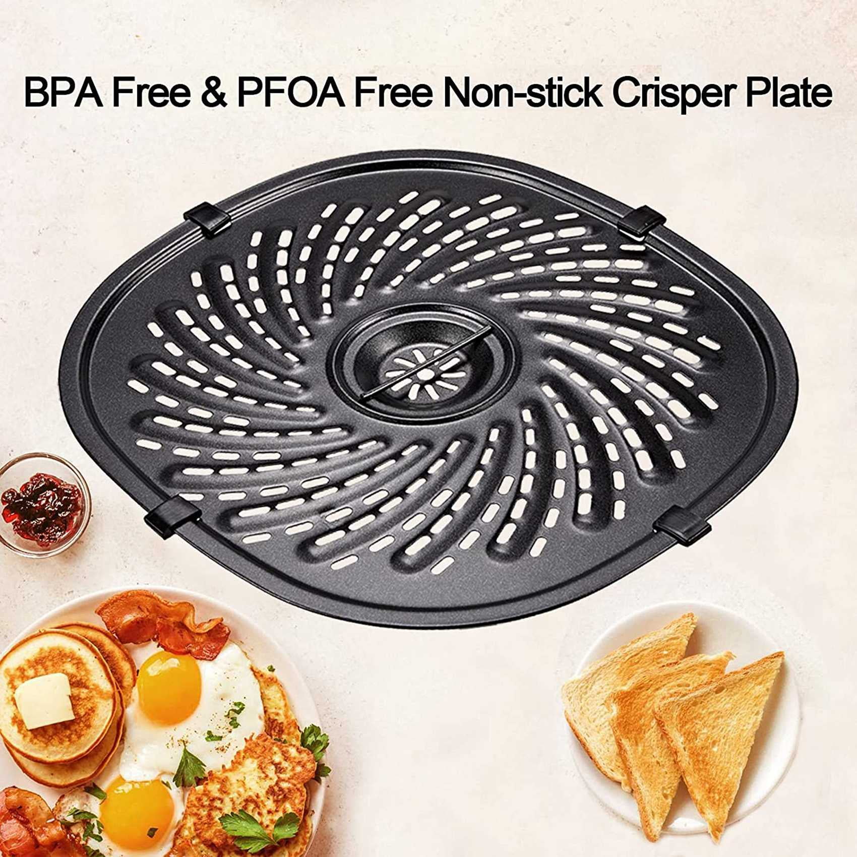  Air Fryer Replacement Parts for Gourmia 7 QT Air Fryer, Oval  8.97''*8.97'' Food Grade Stainless Steel Air Fryer Accessories Grill Pan  Grill Plate Crisper Plate Tray Rack with Rubber Bumpers 