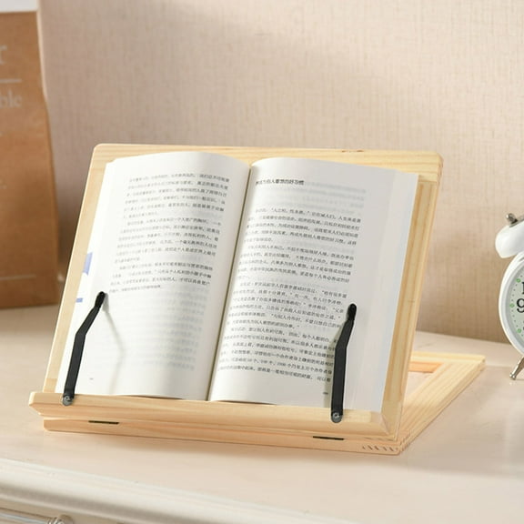 HEMOTON 1pc Calligraphy Rack Reading Holder Hand Free Book Shelf (Wood Color)