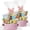 Pink, variant on 2 Pack Mother Day Woven Baskets for Gifts Empty with Handle Graduation 12 x 8 x 5 Inch Small Holiday Basket with Bags and Ribbons Empty Organizer for Wedding Birthday Gift(Pink)