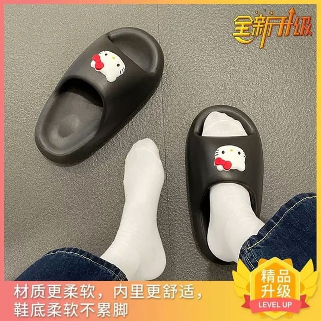 Hello Kittys Slippers New Cartoon Cute Anti-Slip Summer Wearing Outside Sandals Comfortable Soft Figure