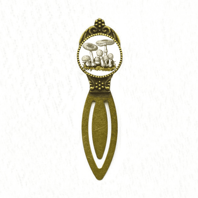 Cute White Mushroom Pattern Illustration Bookmark Retro Office Label Page Marker