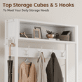 thumbnail image 5 of Laintene Hall Tree with Bench – 5-in-1 Entryway Shoe Rack with 7 Hooks, 3 Drawers & Shoe Storage, Heavy-Duty Coat Rack for Industrial Hallway, Living Room, White, 5 of 8