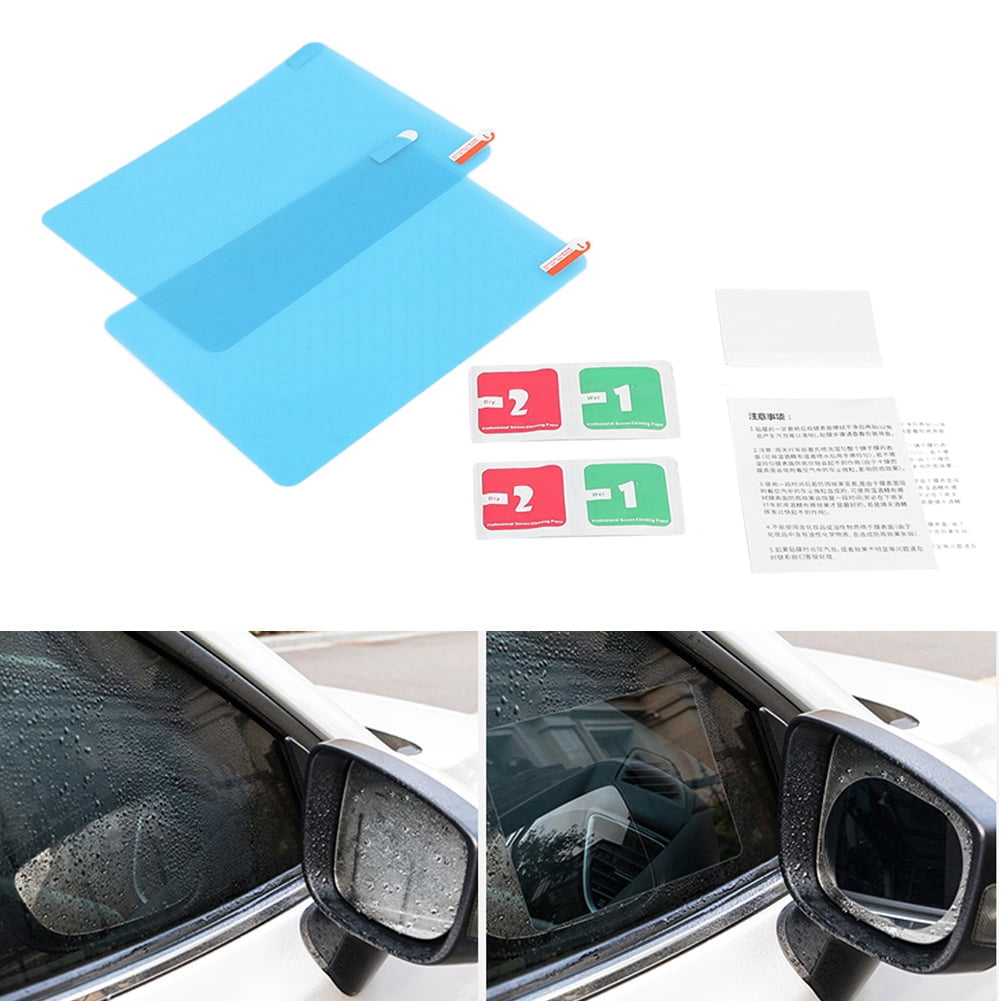 2PCS Car Rainproof Rearview Mirror Sticker Anti Fog Rain Shield Protective Film