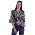 thumbnail image 4 of Moomaya Printed Cotton Summer Wear Top Flared Hem Boho Tops Casual Loose Blouses, 4 of 5