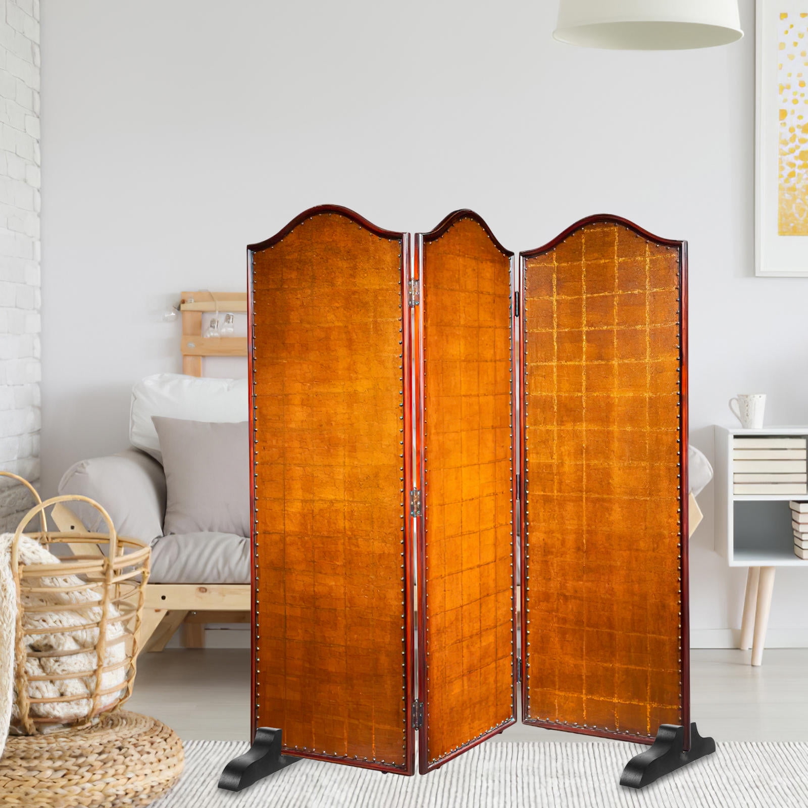 ETHZZLE 2Pcs Room Divider Panel Base Room Divider Display Stand Black Wood 11.6x3.1x1.4in