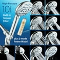 thumbnail image 3 of 4X High Pressure 10-mode Filter Handheld Shower Head with Dual Power Wash - Clean Tub, Tile & Pets, Remove Chlorine, Metals & Toxins from Water to Protect Skin, Hair & Nails. Chrome Finish, 3 of 7