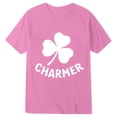 thumbnail image 4 of Gzbliryd Boys Girls st patricks day shirt t shirt Dinosaur Print 100% Cotton Crewneck Shirts Summer short sleeve T Shirt Tee Tops (Pink,6-7 Years), 4 of 4