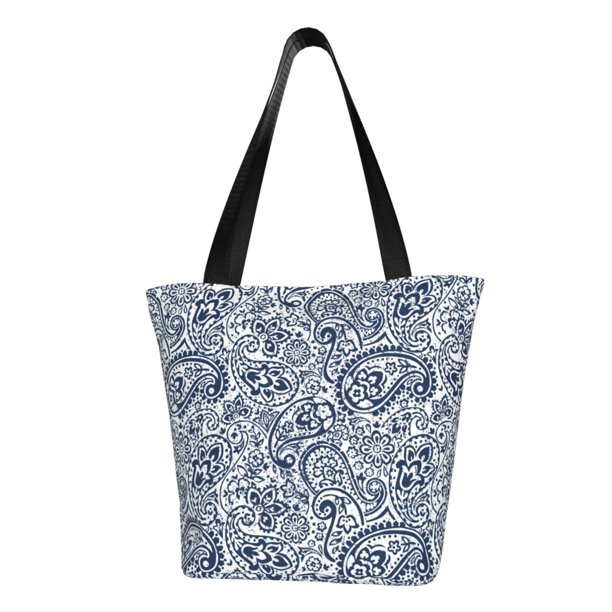 Fotbe Paisley4 Bolsa de Playa con Estampado, Bolsa de Hombro, Bolsa de Mano Espaciosa, Bolsa de Viaje Ligera, Bolsa de Compras Versátil