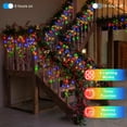 thumbnail image 3 of 66 FT LED Christmas Lights with 140 Drops, 490 LED Indoor Outdoor Christmas Decorations, 8 Lighting Mode Waterproof Fairy Lights with Timer for Xmas Holiday Wedding Yard Party Multicolor, 3 of 8