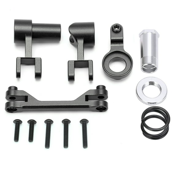MAYUJIAA Metal Aluminum Alloy Steering Assembly Steering Group for TRAXXAS UDR 1/7 RC Truck CarBlack HW313-23265