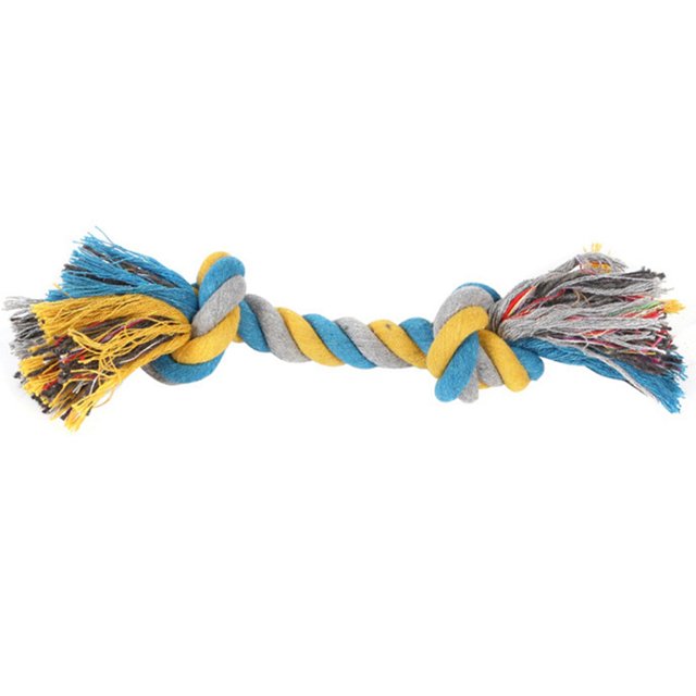 Double Knot Rope Dog Toy Interactive Cotton Rope Puppy Chew Toy Pet Tug Rope Toy
