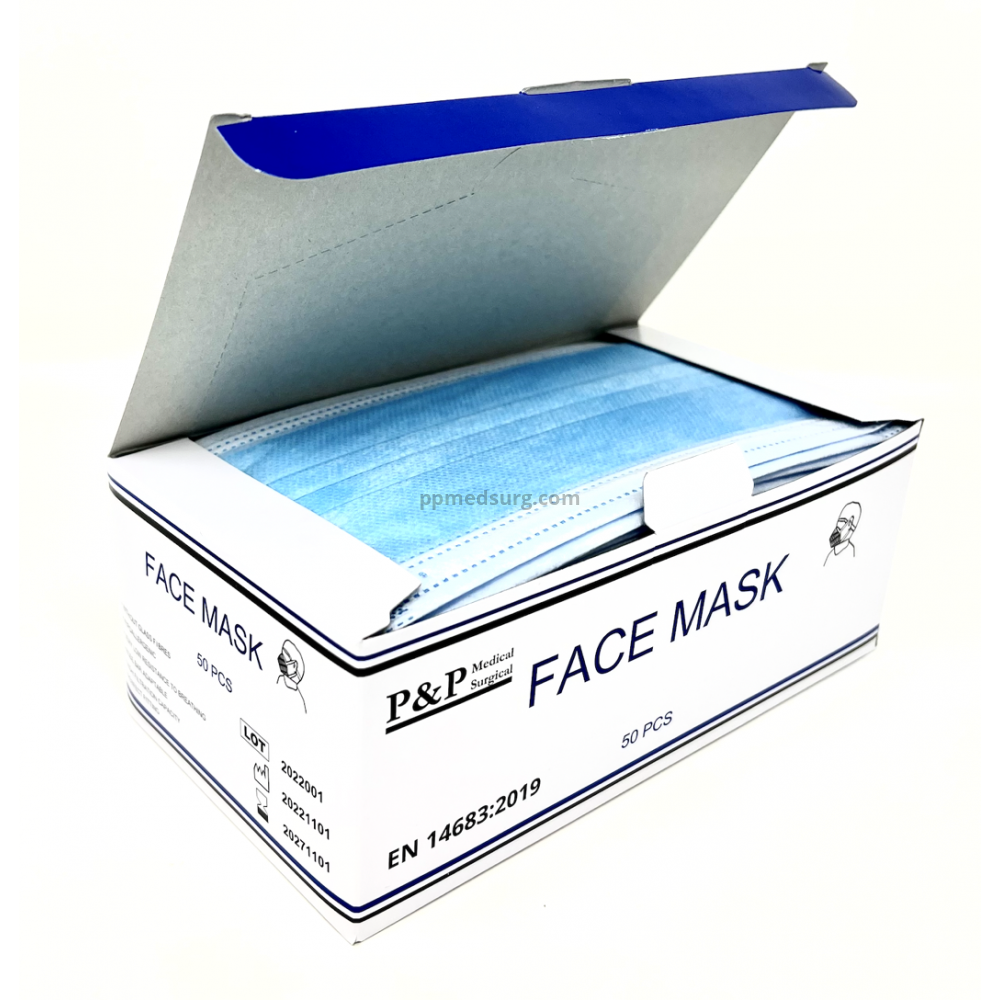 Disposable Medical Face Masks Hypoallergenic with Elastic Ear Loops 3-Ply Thick Resistance to Fluid & Blood Cotton Filter for Pollen Allergies & Dust Case of 2000