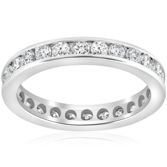 Pompeii 1 1/2ct Channel Set Diamond Eternity Ring 14K White Gold (G/H,I1)