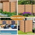 thumbnail image 7 of Zikebtuy 36in W x 44in H Air Conditioner Fence, 2 Panels Outdoor Wood Fence Privacy Screen with Metal Stakes, Outside Trash Can Pool Equipment Enclosure Panels Decorative Fences, 7 of 7