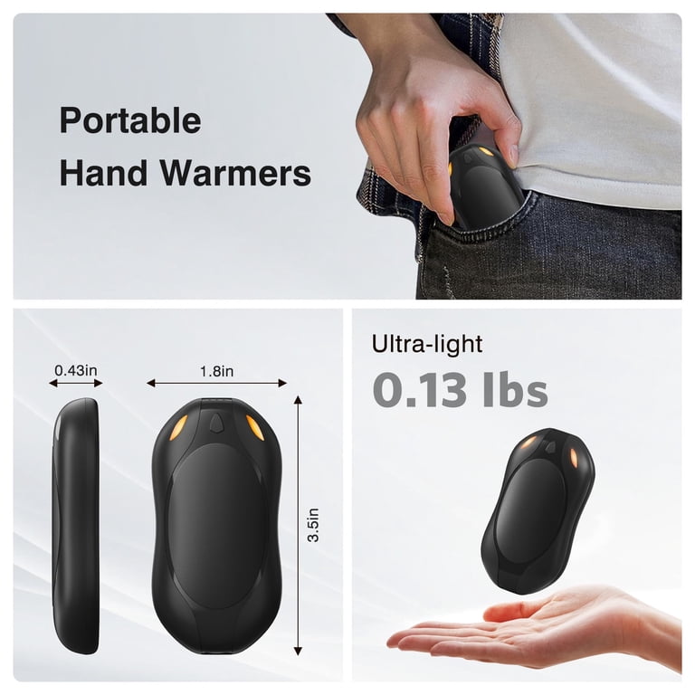 Magnetic Rechargeable Hand Warmers 2 Pack - 3s Fast Heating, 3 Settings, Portable For Outdoor & Gifts-788971