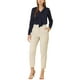 thumbnail image 2 of Camisa de oficina elegante de manga larga con cuello atado para mujer, puños con botón, S azul oscuro, 2 of 8