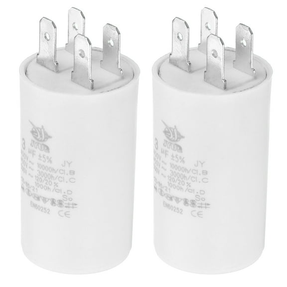 Uxcell CBB60 3uf Run Capacitor,2Pcs AC450V 4Pin Double Insert for Motor Star 52x30mm