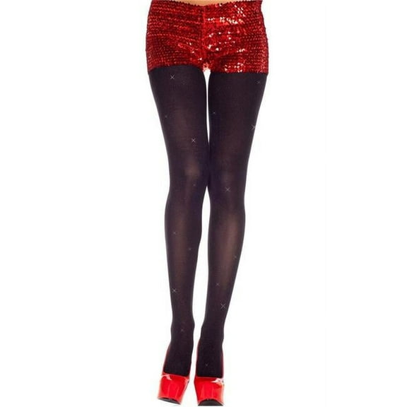 Music Legs Women's Spandex opaque pantyhose with glitters