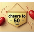 thumbnail image 4 of LUUFILx Cheers to 50 Years Backdrop Banner Gold and Red Heart Decorations Celebration Milestone Party Supplies Photo Props Anniversary Decor Background, 4 of 8