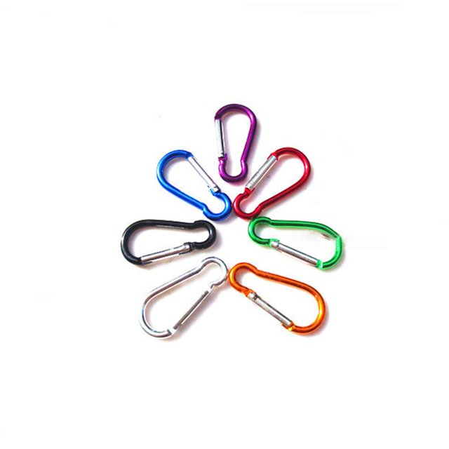 5 PCS Aluminium Mousqueton D-Ring Clip Snap Crochet Escalade Porte-Clés Randonnée Porte-Clés