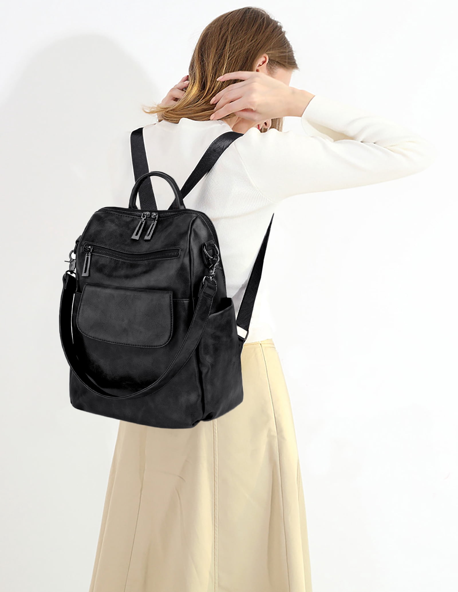 Vegan Leather Backpack Purse for Women Fashion Multipurpose Design Amazon.com: WYFJNX PU Leather Backpack Purse for Women  main image 2
